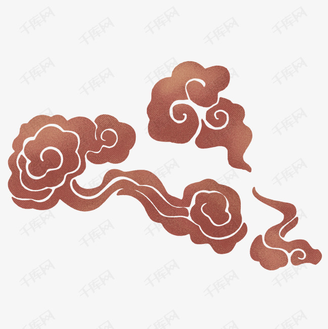 手绘祥云云纹插画