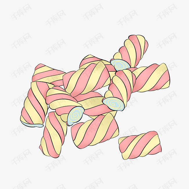 卡通手绘粉色棉花糖