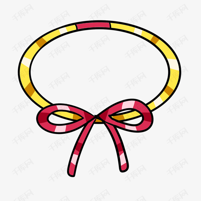 彩色手绘头绳元素