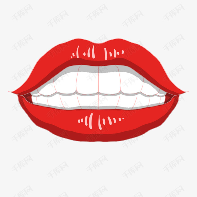 手绘嘴巴牙齿插画