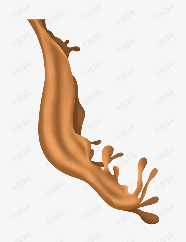 手绘咖啡飞溅液体