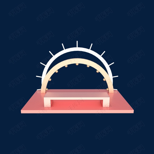 c4d立体小清新马卡龙舞台展台