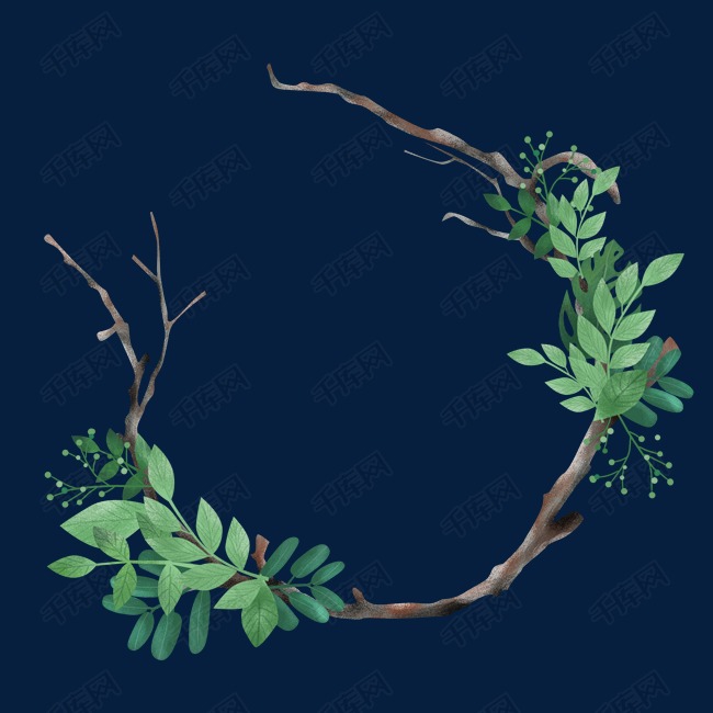 手绘森系植物边框素材图片免费下载_高清psd_千库网(图片编号11829858