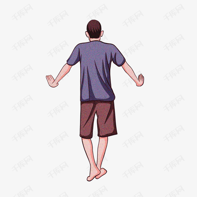 卡通男人站起来了免抠图
