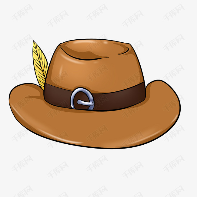 棕色的帽子手绘插画
