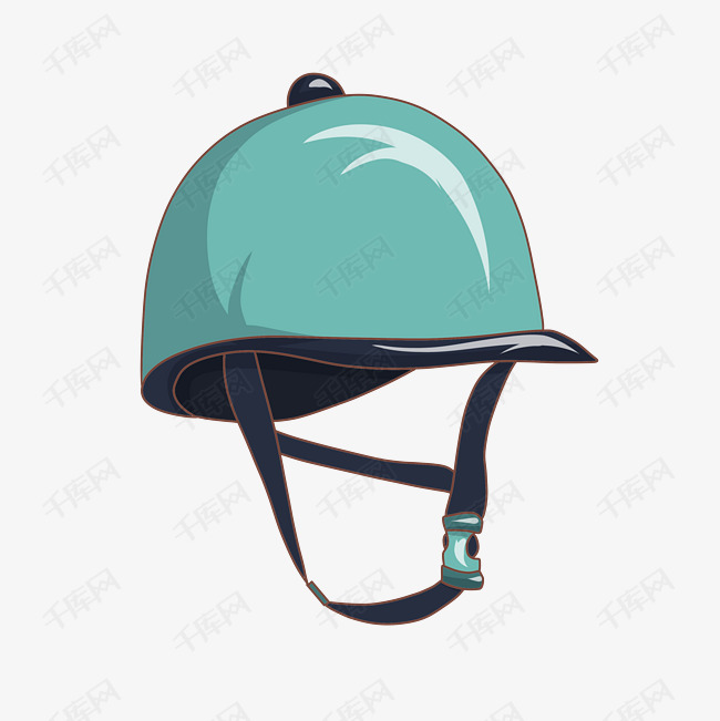 蓝色的头盔手绘插画