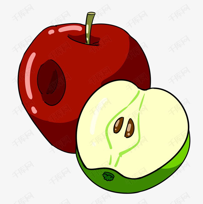 两个苹果装饰插画