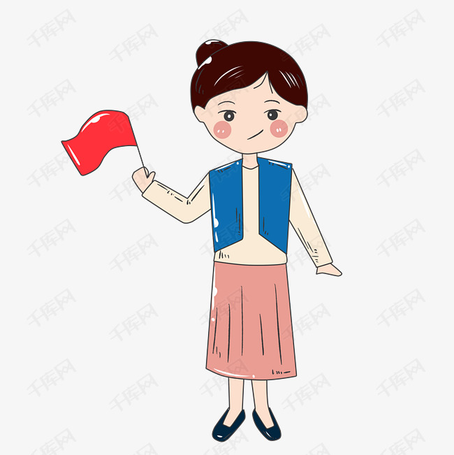 女神节可爱导游插画