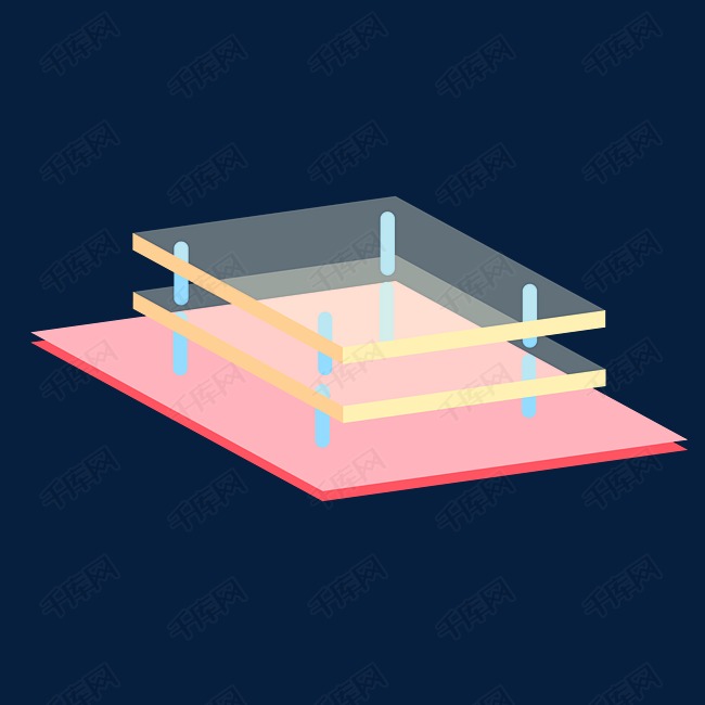 2.5d粉色玻璃茶几