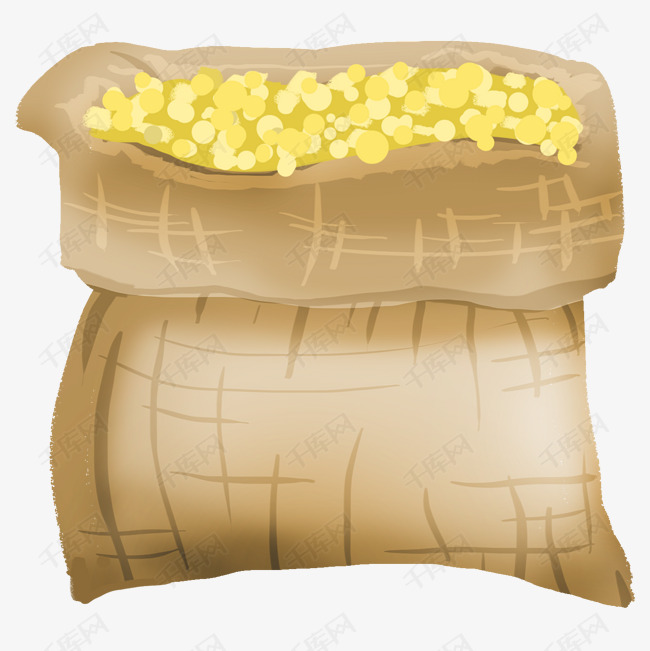 创意一袋粮食插画