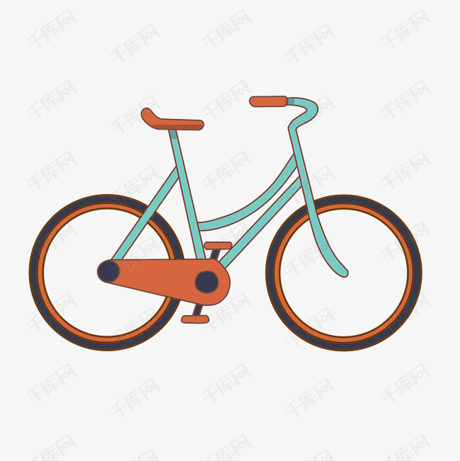 卡通蓝色单车插图