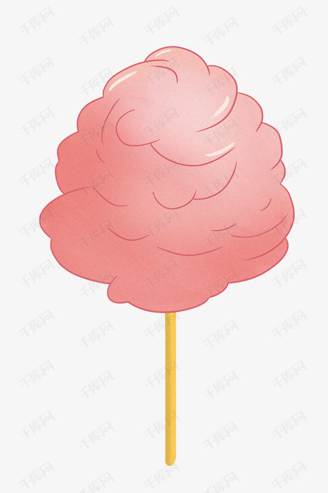 粉色棉花糖装饰插画