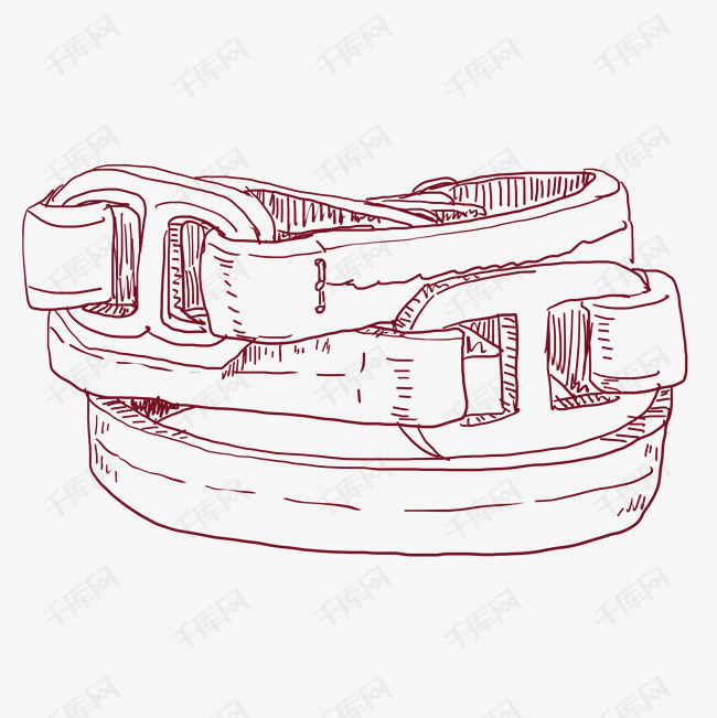 女士的线描腰带插画
