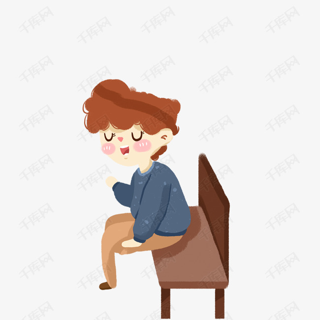 坐在凳子上的可爱男孩