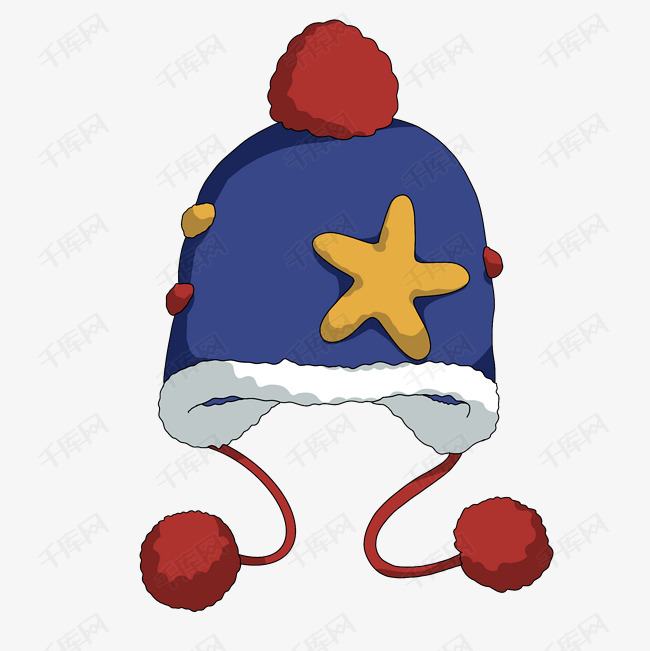 蓝色婴儿帽子插图