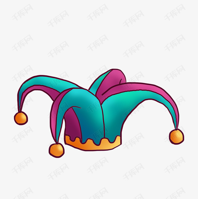 愚人节马戏团小丑帽子png免抠素材
