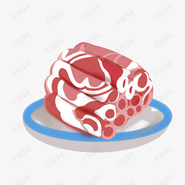 冬季食物羊肉卷插画