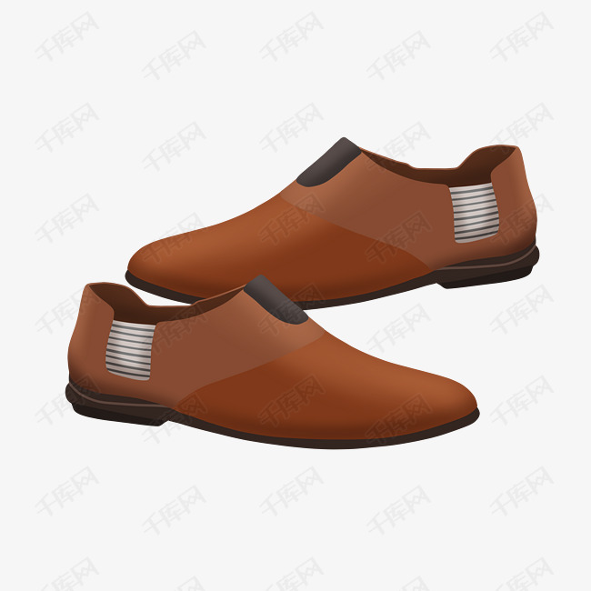 松紧男士皮鞋插画