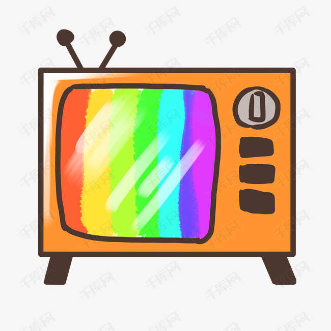 新闻电视机装饰插画