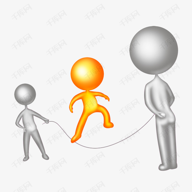 跳绳的火柴人插画