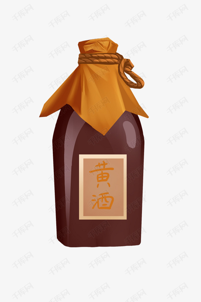 端午节黄酒手绘装饰图