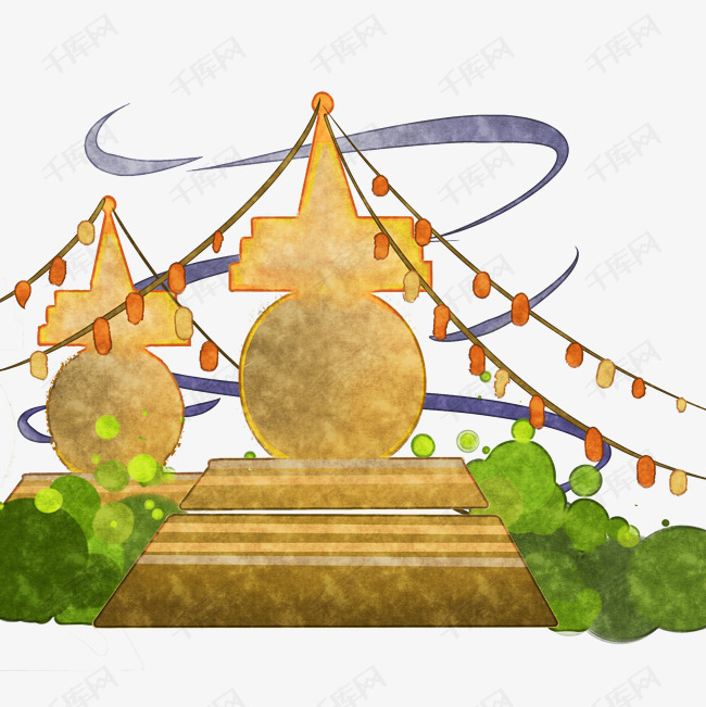 特色建筑景点白塔装饰