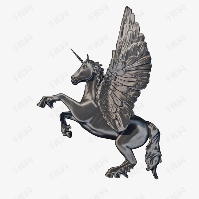 黑色独角兽png图