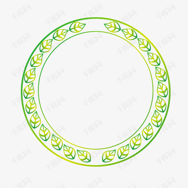 圆形树叶边框