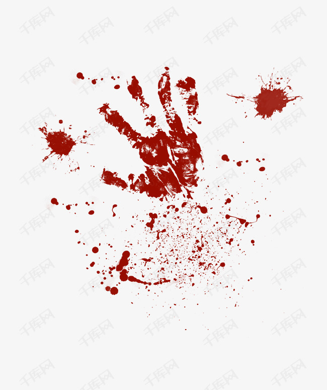 血手印喷溅血迹素材图片免费下载-千库网