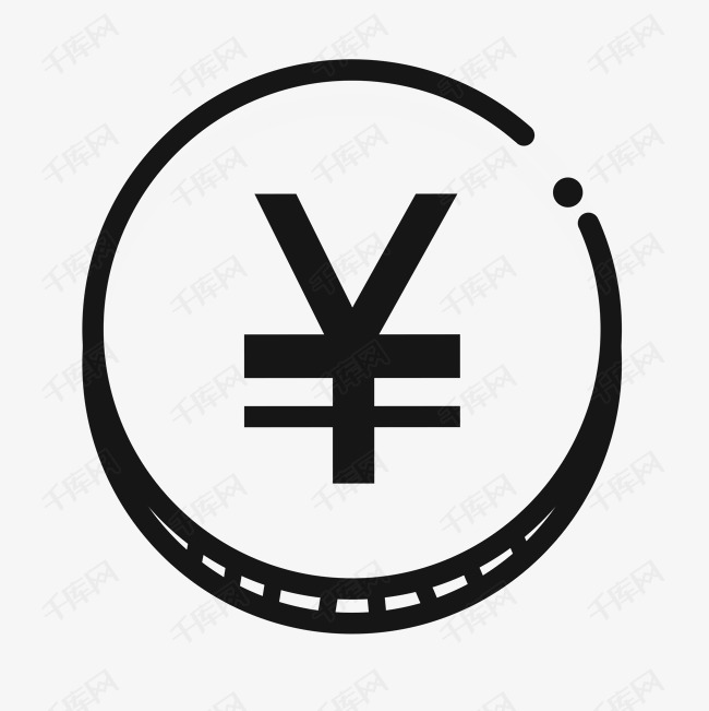 手绘灰色钱币图标