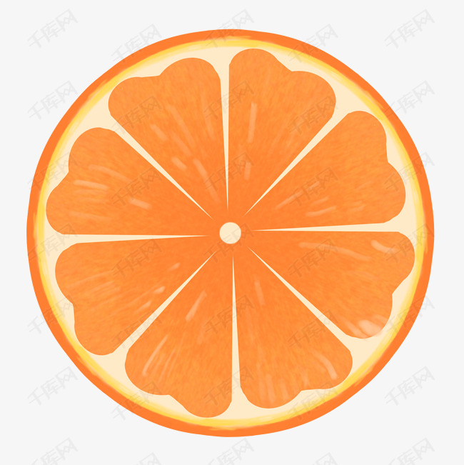 卡通半个香橙