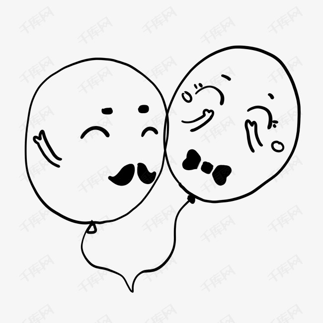 笑脸气球简笔画