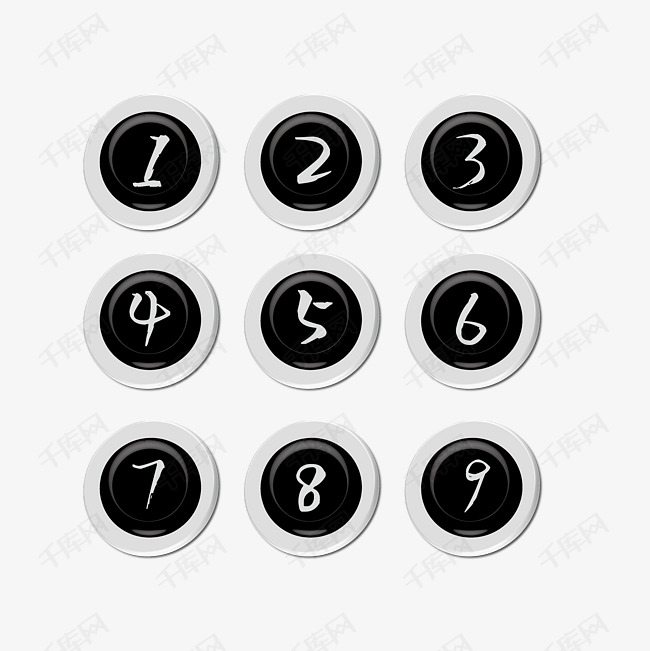 手绘数字按键