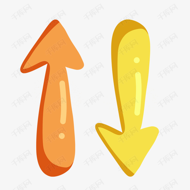 红绿色上下对比箭头