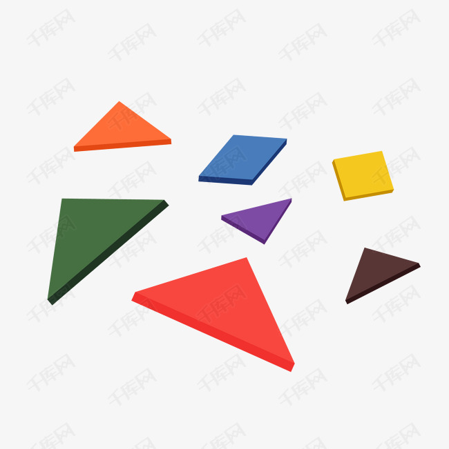 彩色几何三角素材图片免费下载 高清装饰图案psd 千库网 图片编号