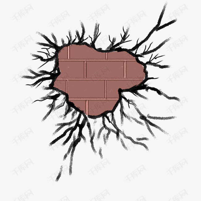 墙壁裂缝深色裂痕