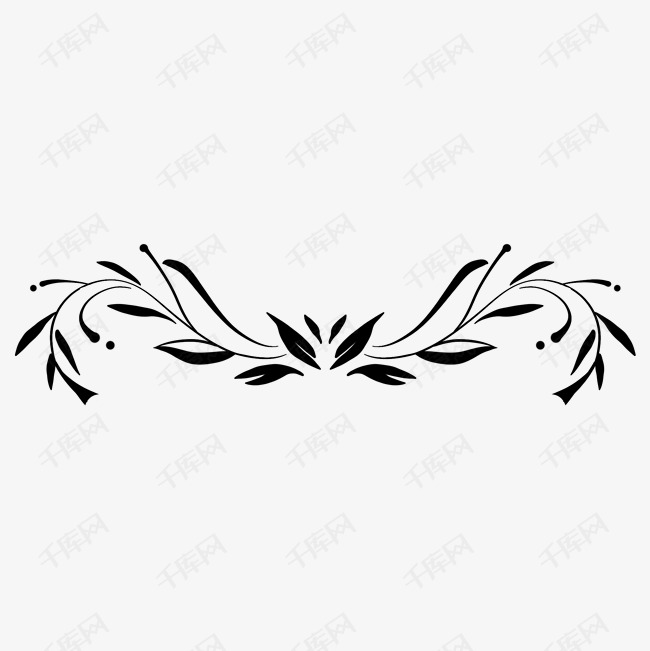 水墨藤蔓矢量素材图