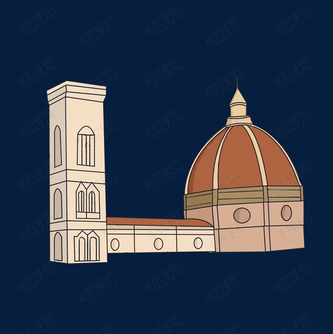 彩色卡通装饰佛罗伦萨设计图