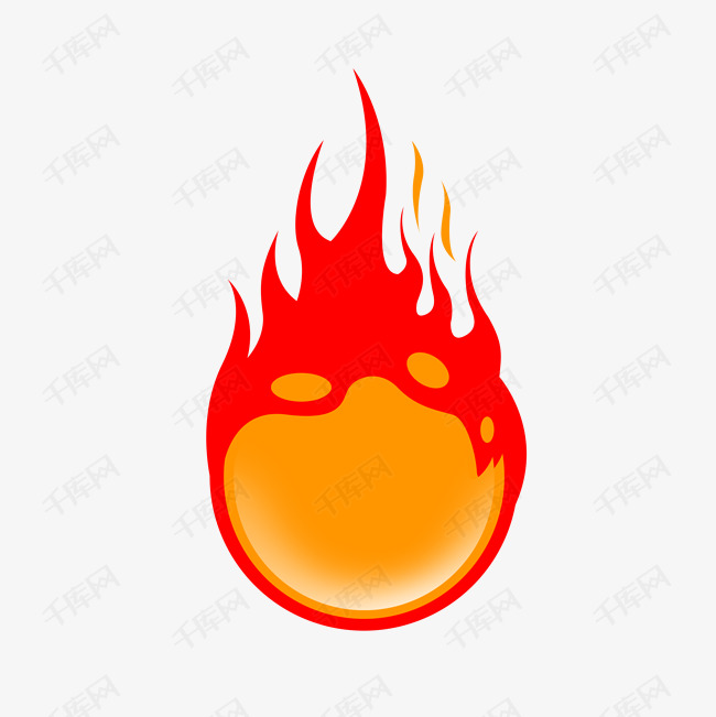 矢量火球卡通素材图