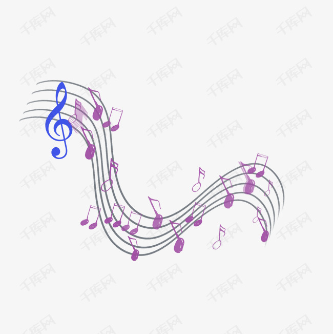 五线谱音符声音符号素材图片免费下载 高清卡通手绘psd 千库网 图片编号