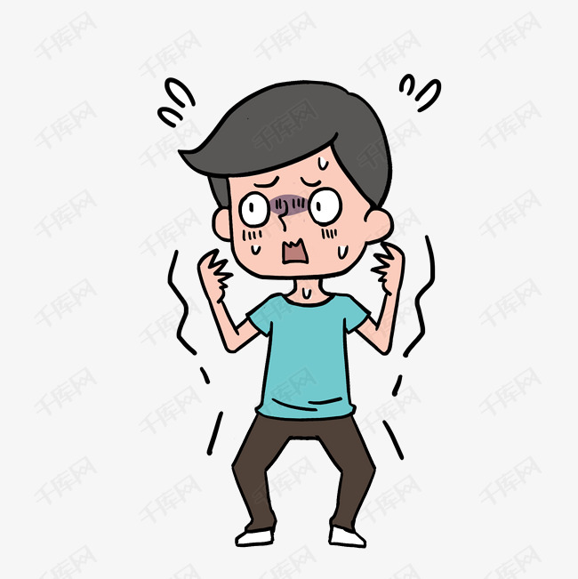 一个非常害怕的人素材图片免费下载-千库网