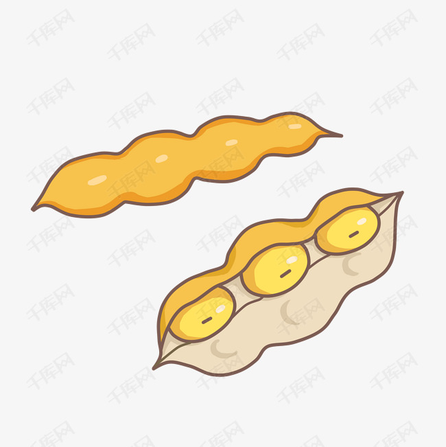 卡通大豆矢量图下载