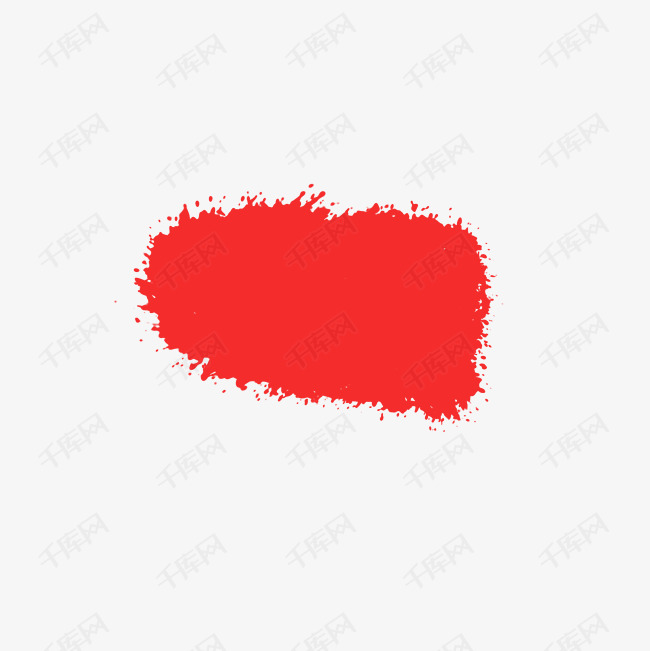 红色不规则笔刷素材图
