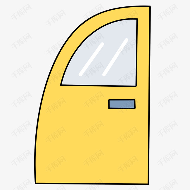 黄色卡通车门装饰