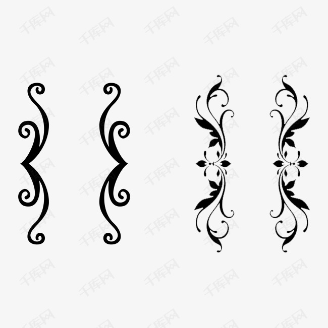 飘逸的雕花矢量括号