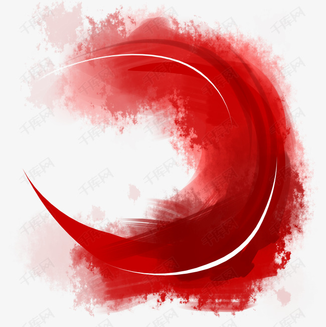 中国风红色水墨边框