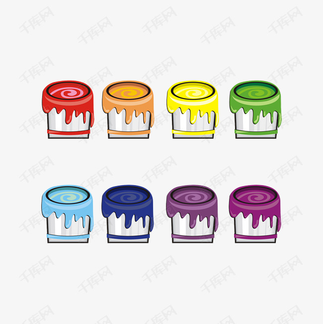 手绘彩色油漆桶涂料