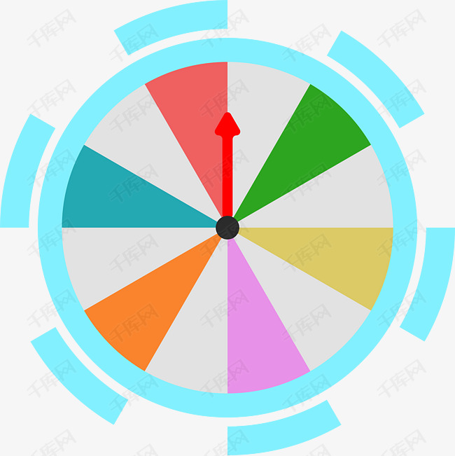 卡通蓝色转盘装饰图案