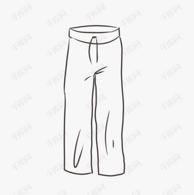 休闲裤画法图片