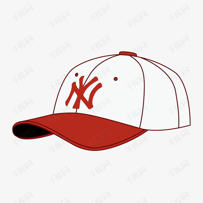 卡通红色的棒球帽设计